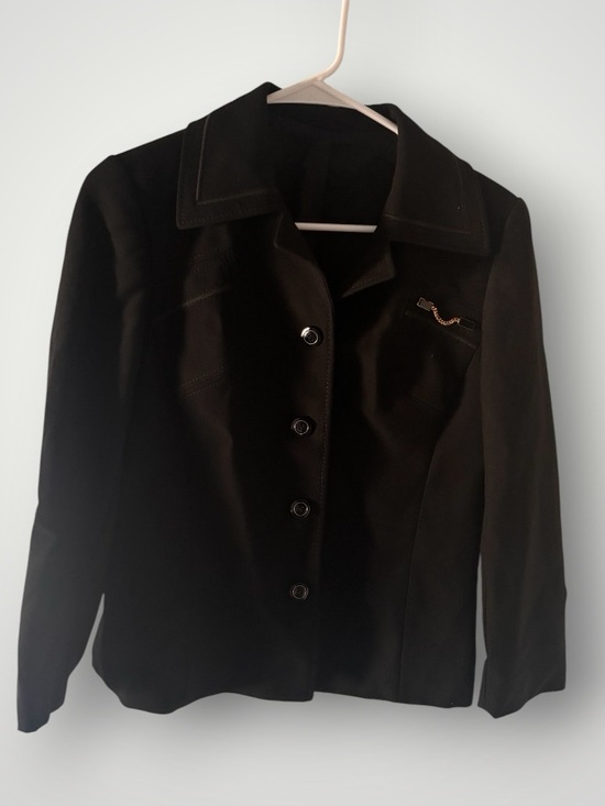 Hucke Jackets & Blazers - Vintage 50s 60s Hucke Blazer pure wool black blazer with gold accent